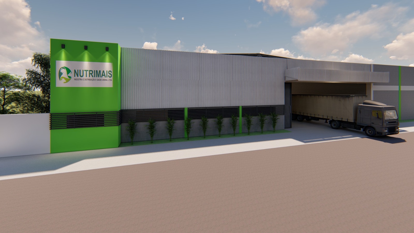 Projeto de fachada para instalação industrial